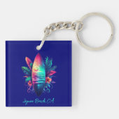 サーフボード熱帯ビーチ- キーホルダー (裏面)