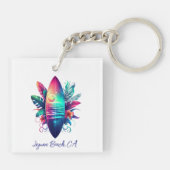 サーフボード熱帯ビーチ- キーホルダー (裏面)