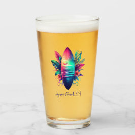 サーフボード熱帯ビーチ- タンブラーグラス
