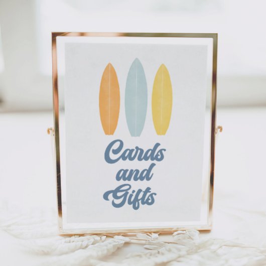 サーフボード誕生日パーティーカードとギフトサイン ポスター