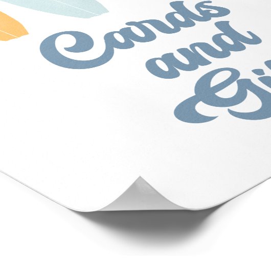 サーフボード誕生日パーティーカードとギフトサイン ポスター (角)