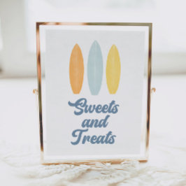 サーフボード誕生日パーティースイーツアンドトリートサイン ポスター