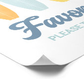 サーフボード誕生日パーティー好意サイン ポスター (角)