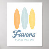 サーフボード誕生日パーティー好意サイン ポスター (正面)