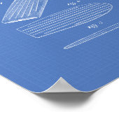 サーフボード1958特許アートブループリント ポスター (角)