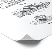 サーフボード1969パテントアートホワイト紙 ポスター (角)