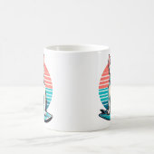 サーフボード80sレトロスタイル コーヒーマグカップ (中央)