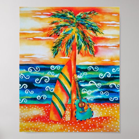 サーフボード&ギターポスター ポスター (正面)