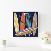 サーフボード スクエア壁時計 (ホーム)