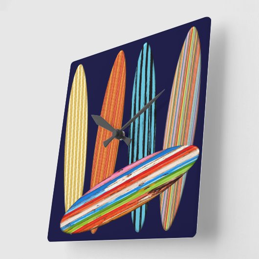 サーフボード スクエア壁時計 (傾斜)