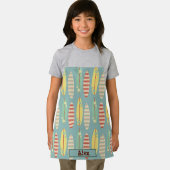 サーフボード、パーソナライズされたハイビスカスの花ストライプ飾り エプロン (インサイチュ)