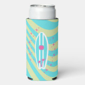 サーフボード、ビーチアート、トロピカルビベスカラフル、 スリム缶クーラー (Seltzer裏面)