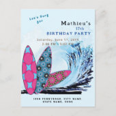 サーフボード ビーチ バースデーパーティーしよう ポストカード (正面)