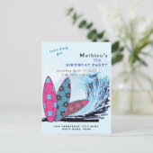 サーフボード ビーチ バースデー パーティーしよう ポストカード (スタンド正面)