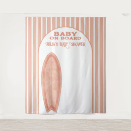 サーフボード ベビーシャワー カスタム写真ウォールバナー タペストリー