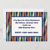 サーフボード 招待状 (裏面)