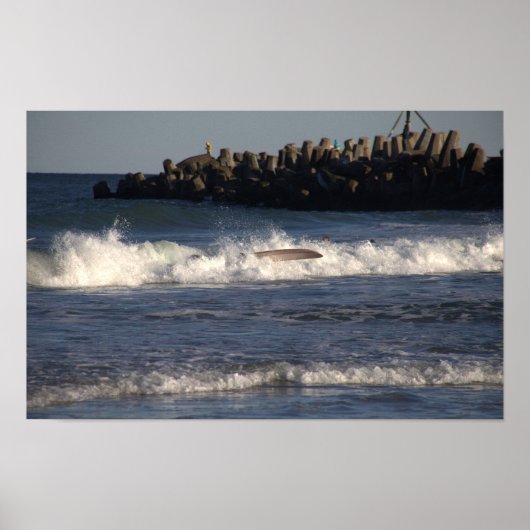 サーフボードin波のポスター ポスター (正面)