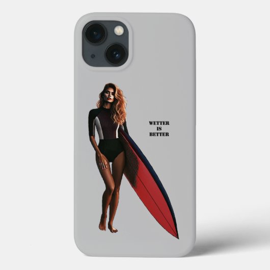 サーフボードURMとのビーチで女性サーファー Case-Mate iPhoneケース (裏面)