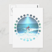 サーフポストカードのキャッチ ポストカード (正面/裏面)