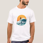サーフモア🏄 ♂️ ‍サンセット感動的ウェーブティー Tシャツ (正面)