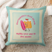 サーフユーモアのあるボード名付きワッフルサーファー文字 クッション (ブランケット)