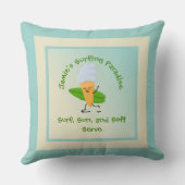 サーフユーモアのあるボード名付アイスクリームサーファー文字 クッション (裏面)