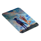 サーフヨガサンセットフェアリースケッチアートフォトマグネット マグネット (右側)