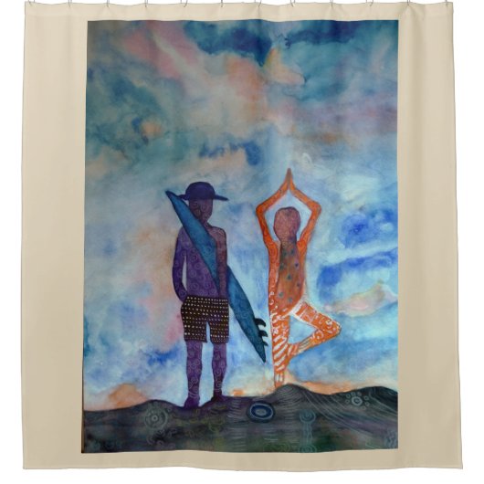 サーフヨガシャワーカーテン シャワーカーテン (正面)