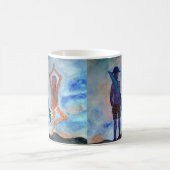サーフヨガロマンチック絵画ズホワイトマグ コーヒーマグカップ (中央)