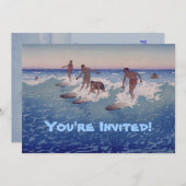 'サーフライダーズ,ホノルル' -誕生日招待状 招待状 (正面/裏面)