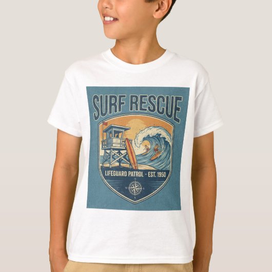 サーフレスキュー ライフガードパトロール 1950年設立 Tシャツ (正面)