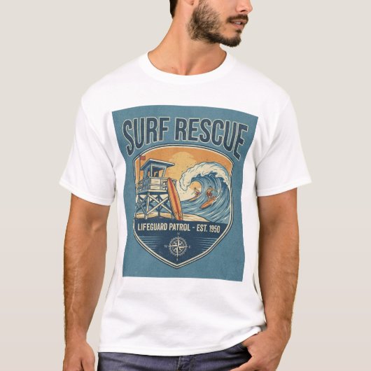 サーフレスキュー ライフガード パトロール 1950年設立 Tシャツ (正面)