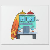 サーフヴァンサーフボードパームツリーズサーフィンサーファーウェーブズ ラッピングペーパー (フラット)