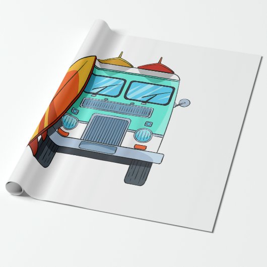 サーフヴァンサーフボードパームツリーズサーフィンサーファーウェーブズ ラッピングペーパー (アンロールド)