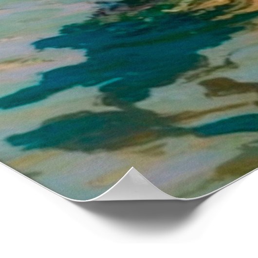 サーフ中の女の子 ポスター (角)