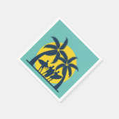 サーフ太陽とヤシの木サーフカッコいい スタンダードカクテルナプキン (角)