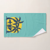 サーフ太陽とヤシの木サーフカッコいい バスタオルセット (ハンドタオル)