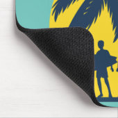 サーフ太陽とヤシの木サーフカッコいい マウスパッド (コーナー)