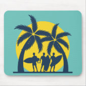 サーフ太陽とヤシの木サーフカッコいい マウスパッド (正面)