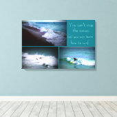 サーフ学ウォールへぶら下がったへ キャンバスプリント (インサイチュ (ウッドフロア))