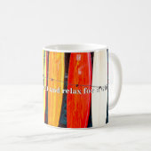 サーフ引用文(カラフルボード付き) コーヒーマグカップ (正面右)