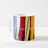 サーフ引用文(カラフルボード付き) コーヒーマグカップ (正面左)