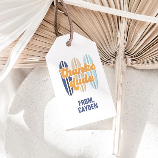 サーフ感謝していボードデビーチ誕生日メッセージカード ギフトタグ