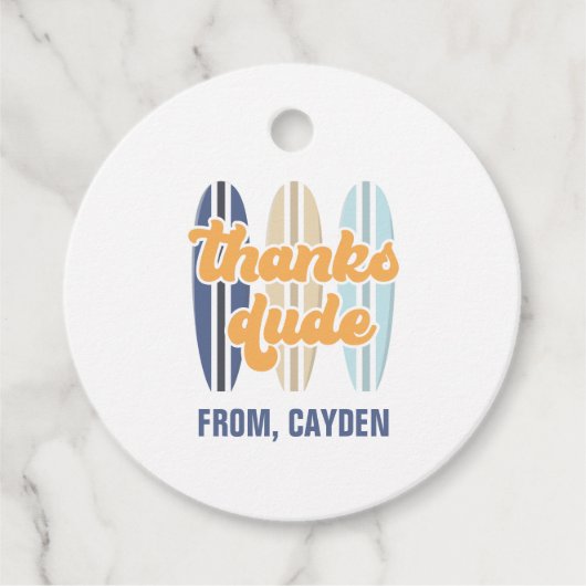 サーフ感謝していボードデビーチ誕生日 フェイバータグ (正面)