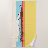 サーフ日- Galveston Island, Pleasure Pier ビーチタオル (正面)