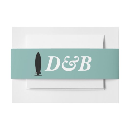 サーフ結婚カップル 招待状ベリーバンド (正面例)