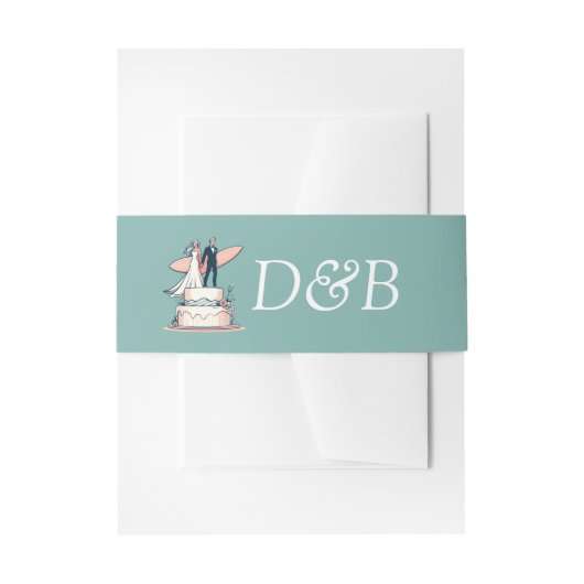 サーフ結婚カップル 招待状ベリーバンド (正面例)