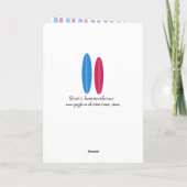 サーフ結婚ボード記念日おめでとう カード (裏面)