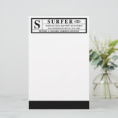 サーフ警告ルのレーベル 便箋 (スタンド正面)