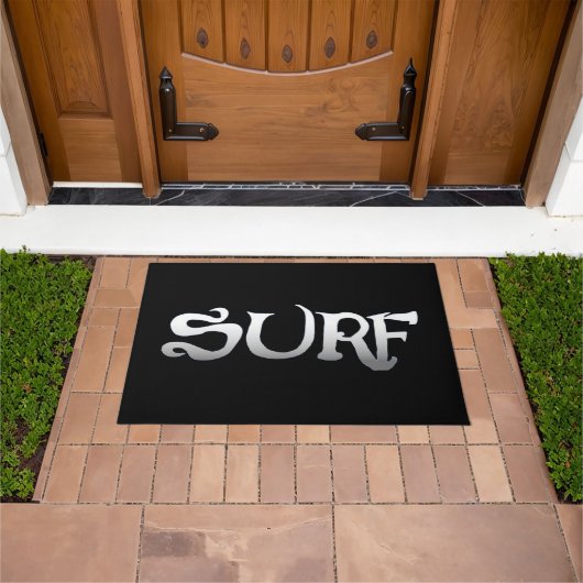 サーフ黒のdoormat ドアマット (室外)